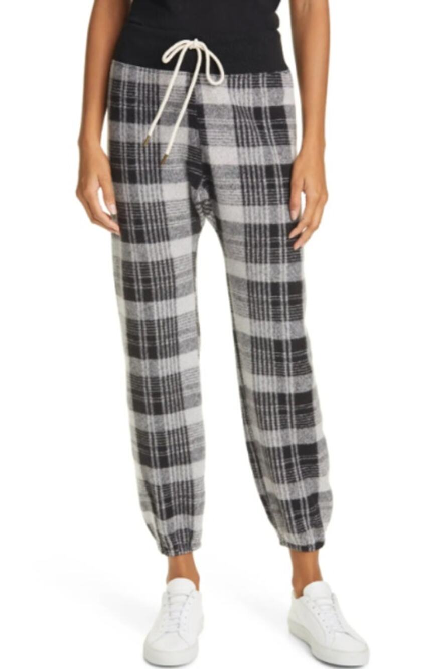 The Great Black Lumber & White The Warm Up Sweat Pants Plaid Size 0 $185